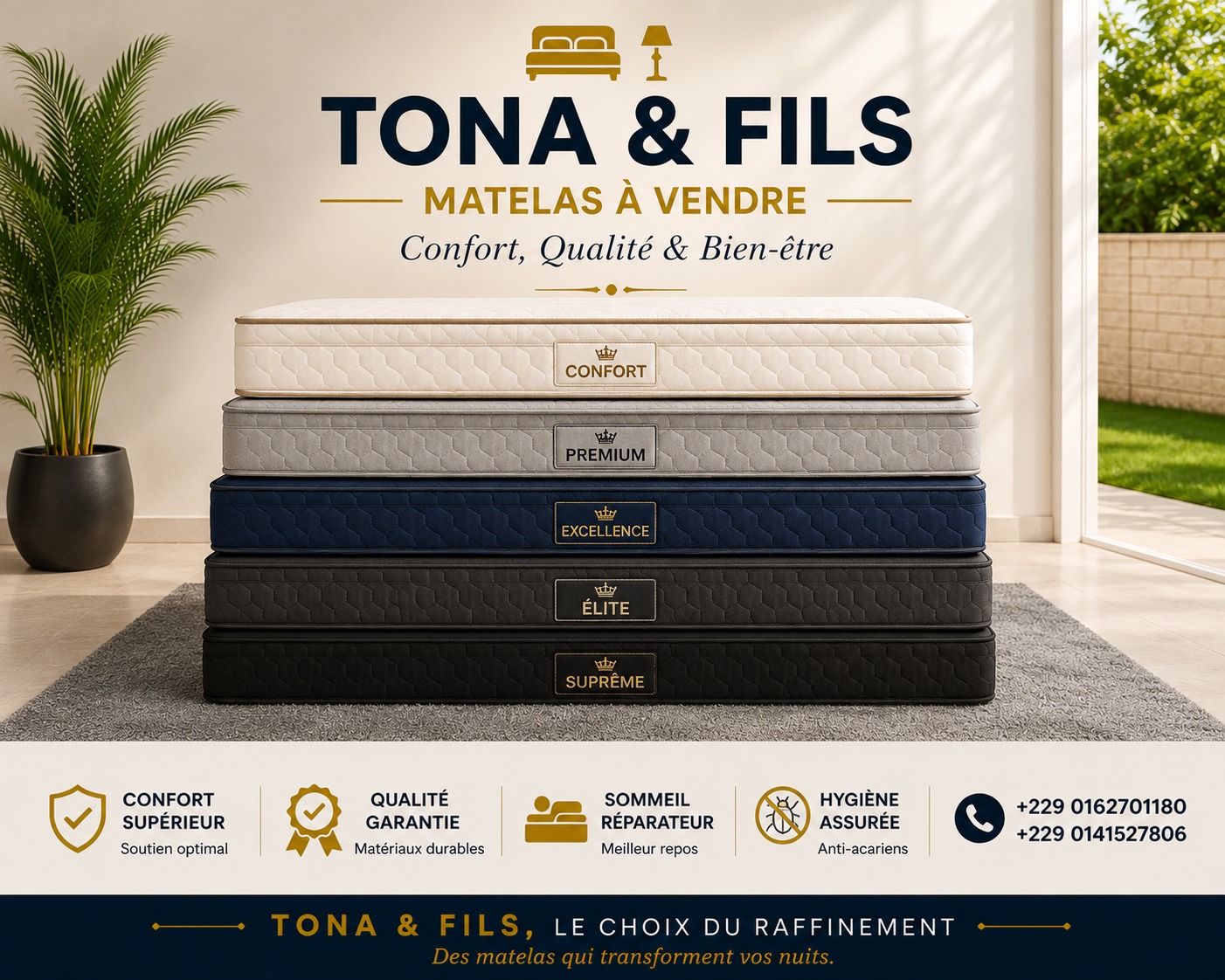 Détail garnissage matelas