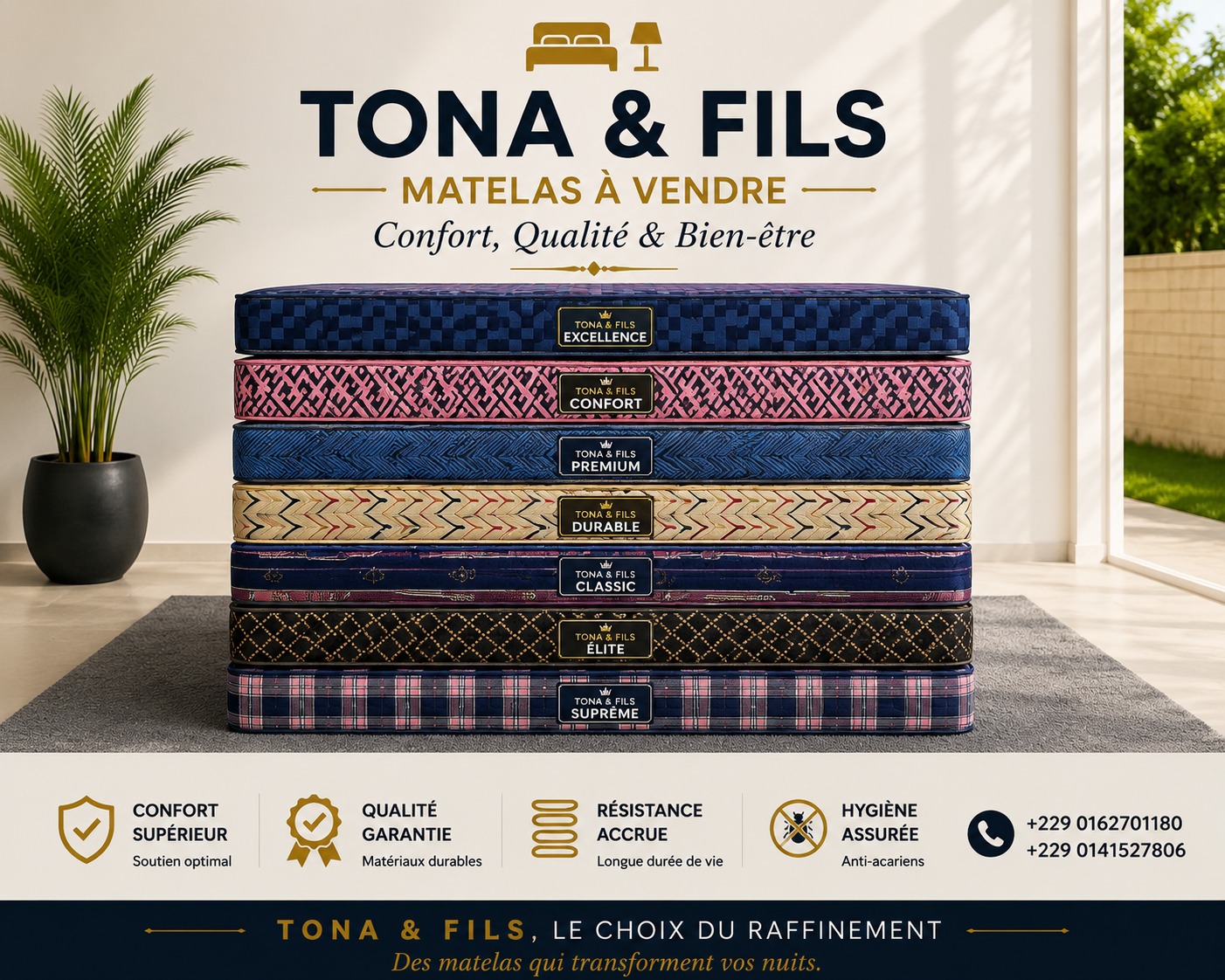 Coupe transversale matelas